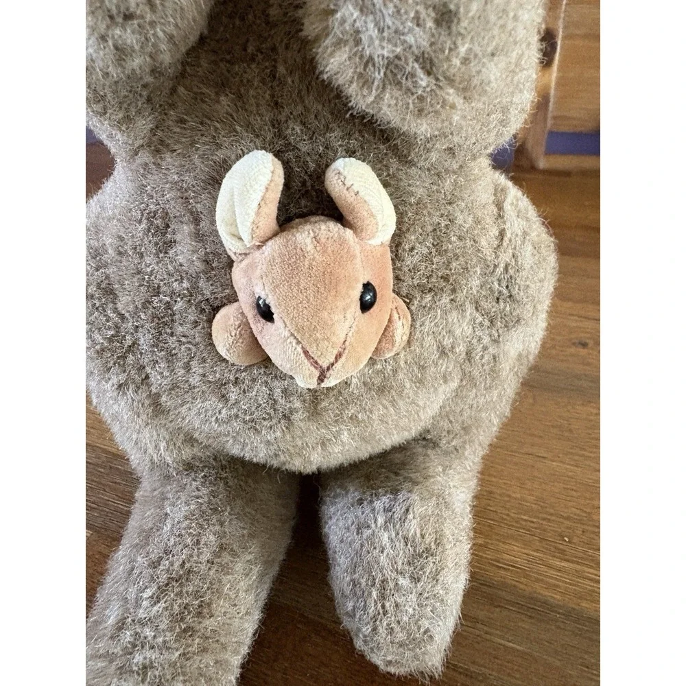 GUND Kangaroo With Baby Joey 1993 Brown Stuffed‎ Plush